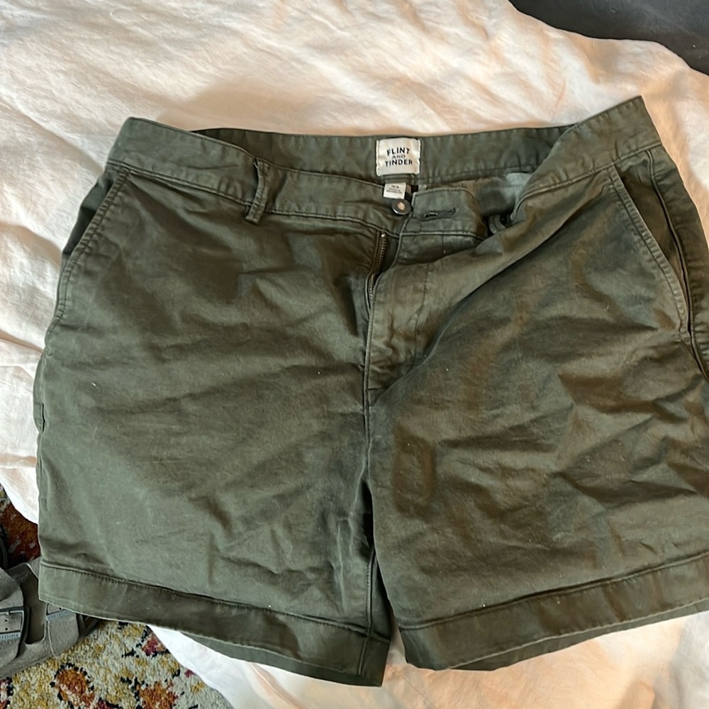Men's size 33 Flint and Tinder green shorts.